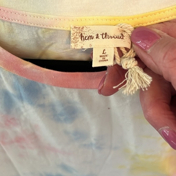 NWT Hem & Thread Women’s Tie Dye MIDI Dress Size Large (8-10) - Picture 2 of 8